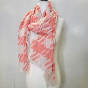 Escada Checkered Fringe edges Scarf/ wrap